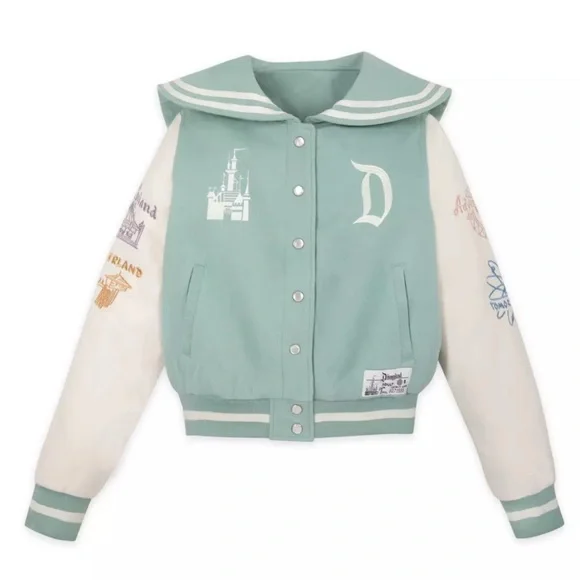 DISNEYLAND Varsity Bomber Jacket with Letter Patch, Size Women’s Small BNWT - Picture 1 of 11